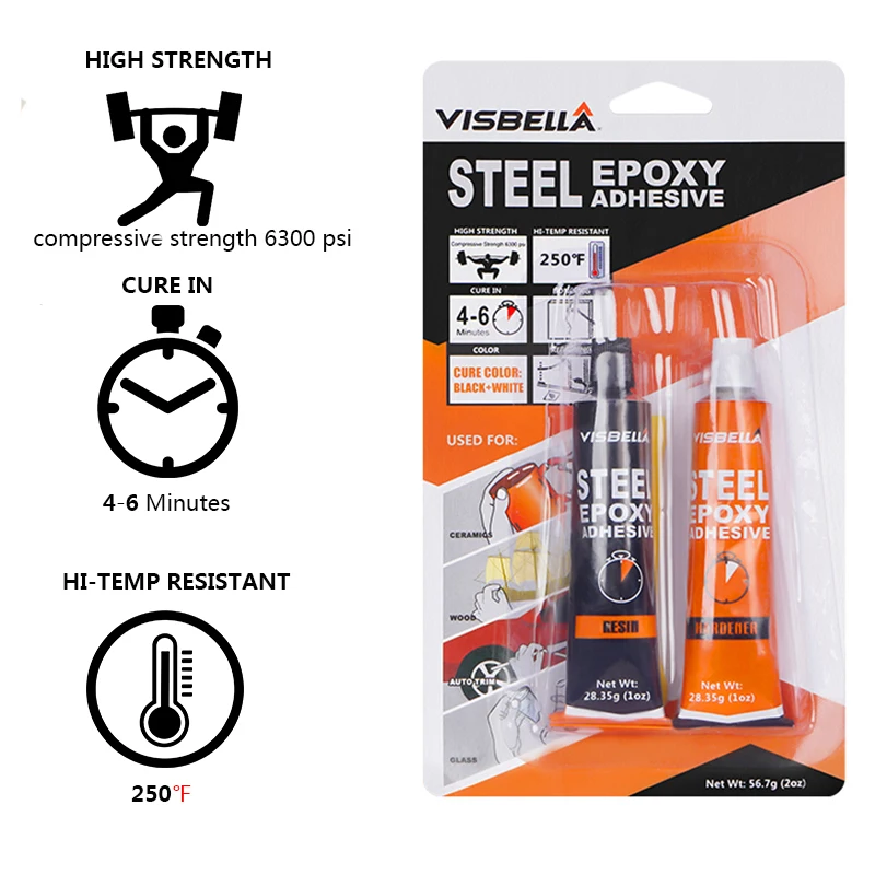 2 oz starka metallreparationslim höghållfast stål epoxilim svetslim gjutlim värmebeständigt ab lim tätningsmedel