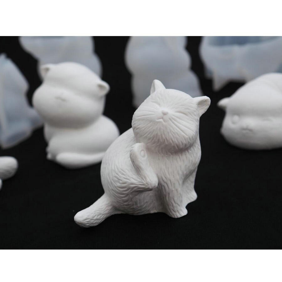 3D Cats Silicone Molds DIY Epoxy Resin Animal Decorations Resin Craft Jewelry Accessoreis Cute Cat Desktop Layout Mold
