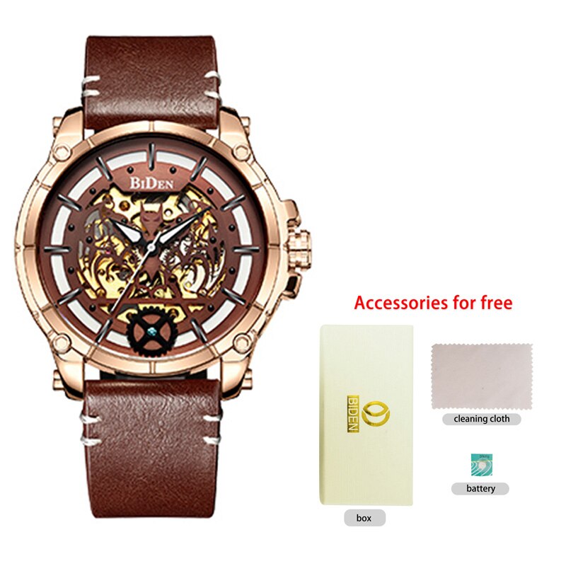 BIDEN-reloj deportivo de lujo para hombres, cronógrafo de pulsera, de cuarzo, informal, resistente al agua, Masculino: 04