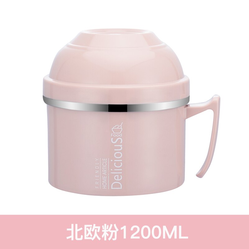 Thermos Voedsel Container Vacuüm Lunchbox Geïsoleerde Voor Voedsel Soeppan Stoofpot Waterkoker Draagbare Roestvrijstalen Kom Thermoskan: pink