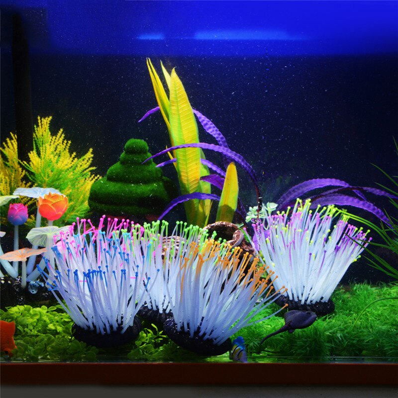 Glowing Aquarium Sea Anemone Artificial Fish Tank Decor Fish Tank Sea Anemone Aquarium Plant Decoration 1pcs