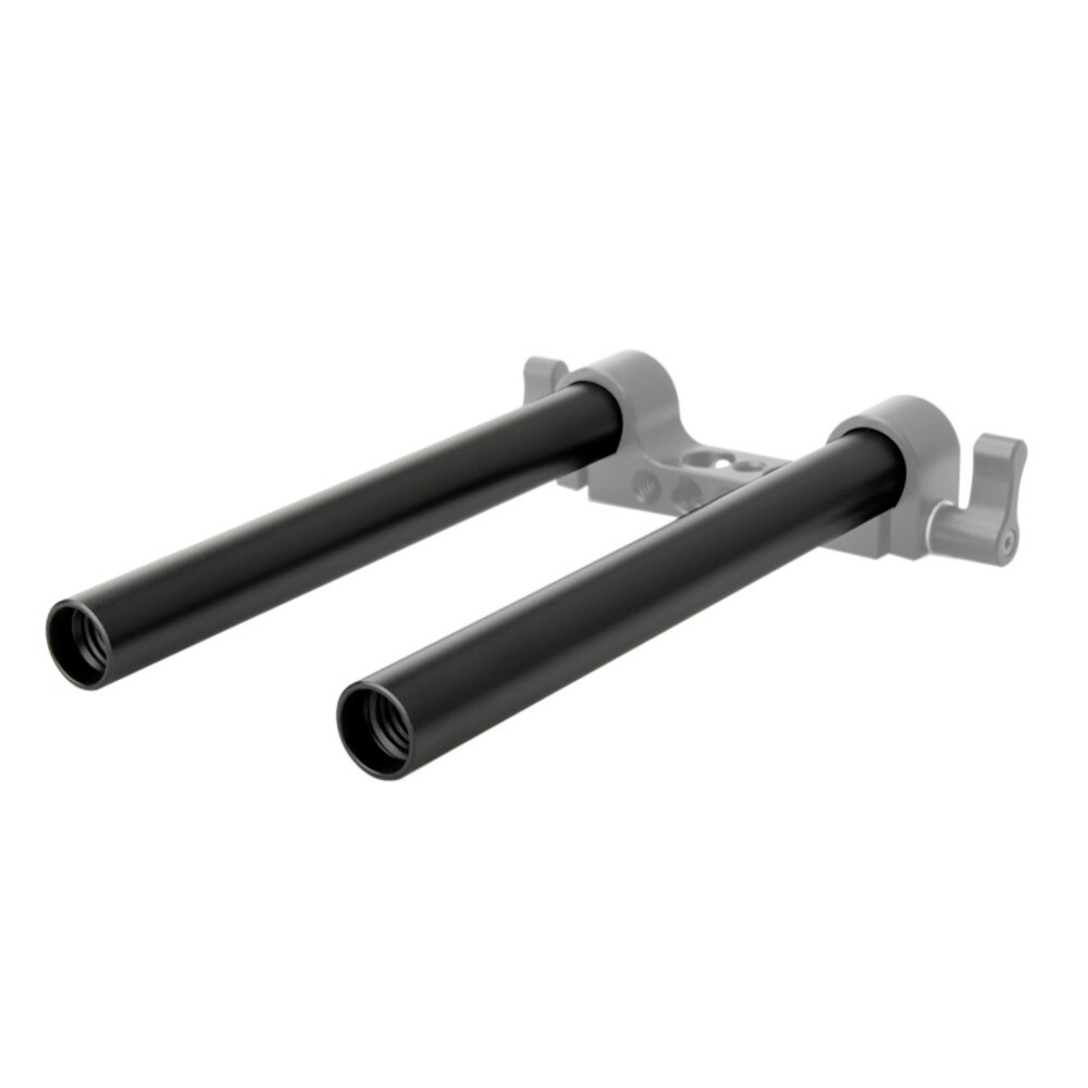 Niceyrig haste de liga de alumínio dupla 15mm, equipamento de ombro com suporte de 15mm dslr, comprimento da haste 150mm (2 hastes em um pacote)