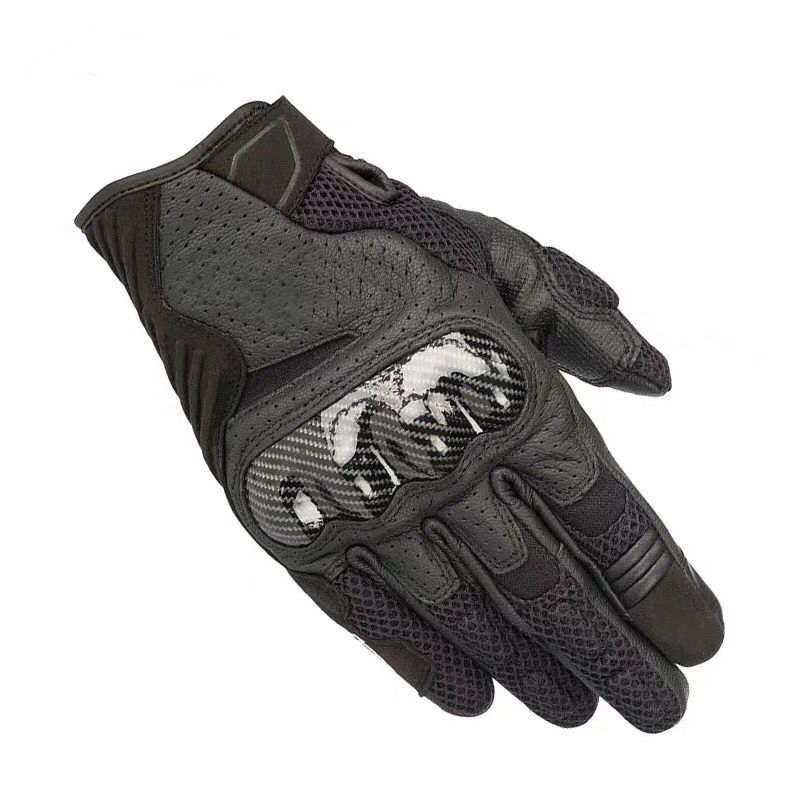 Alpine Marquez SMX-1 Air V2 Vented Motorbike Leather Motorcycle Glove Motocross Riding Gloves: black / L