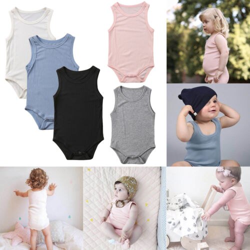 Baby Jongen Meisje romper katoen mouwloze gestreepte Zomer Romper Katoenen Kleding Outfits 0-24 m