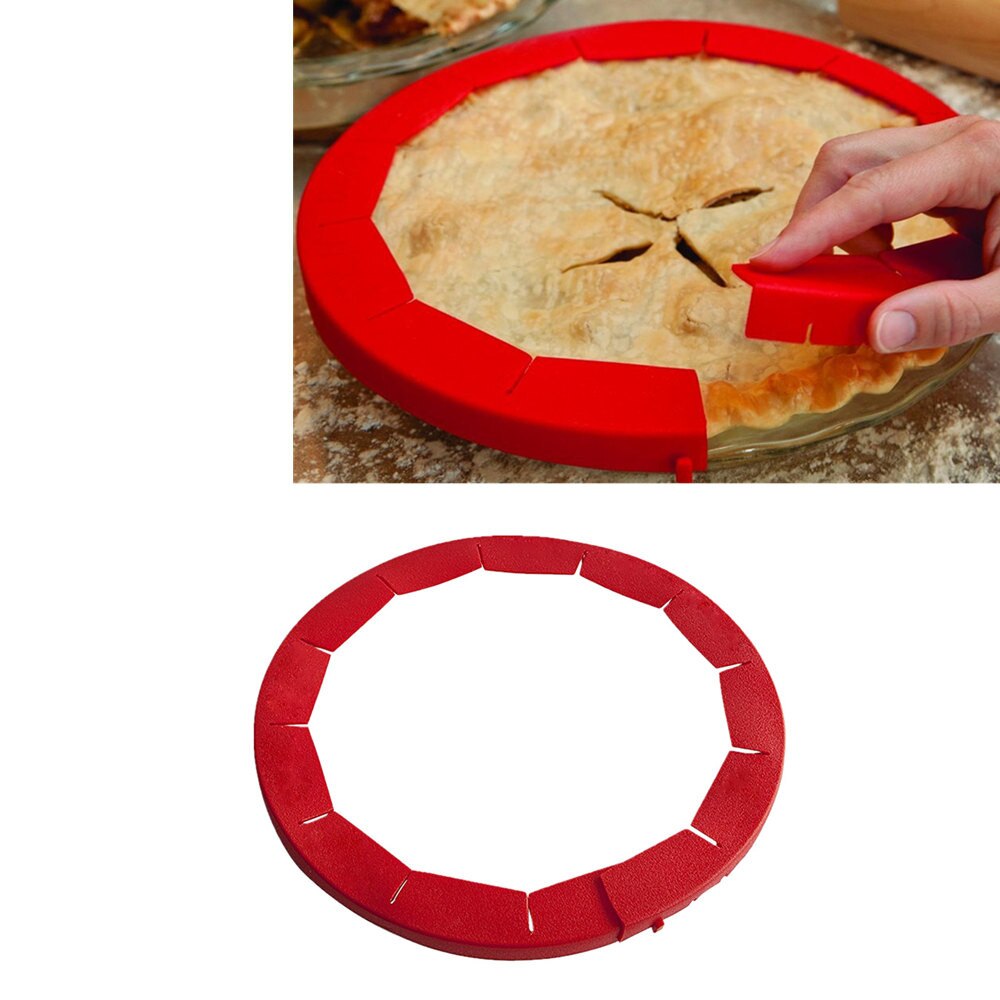 Pie Pizza Protection Cover Adjustable Silicone Pie Crust Shield Silicone Fit 8.5Inch - 11.5Inch Rimmed Dish Cake Bakeware Tool