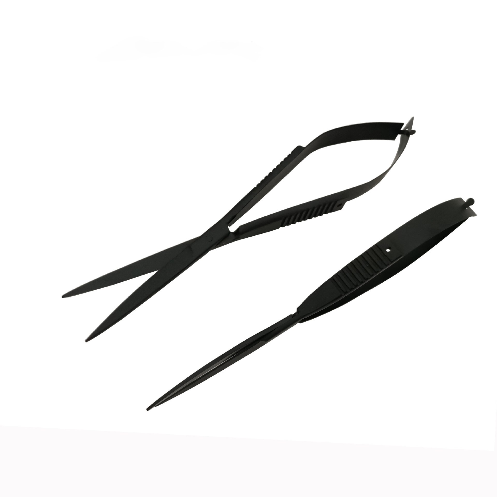 Stainless Steel Straight Curved Spring Scissor Landscape Maintenance Tools for Aquatic and Aquariums Aquatic Plants Scissor: Black Straight