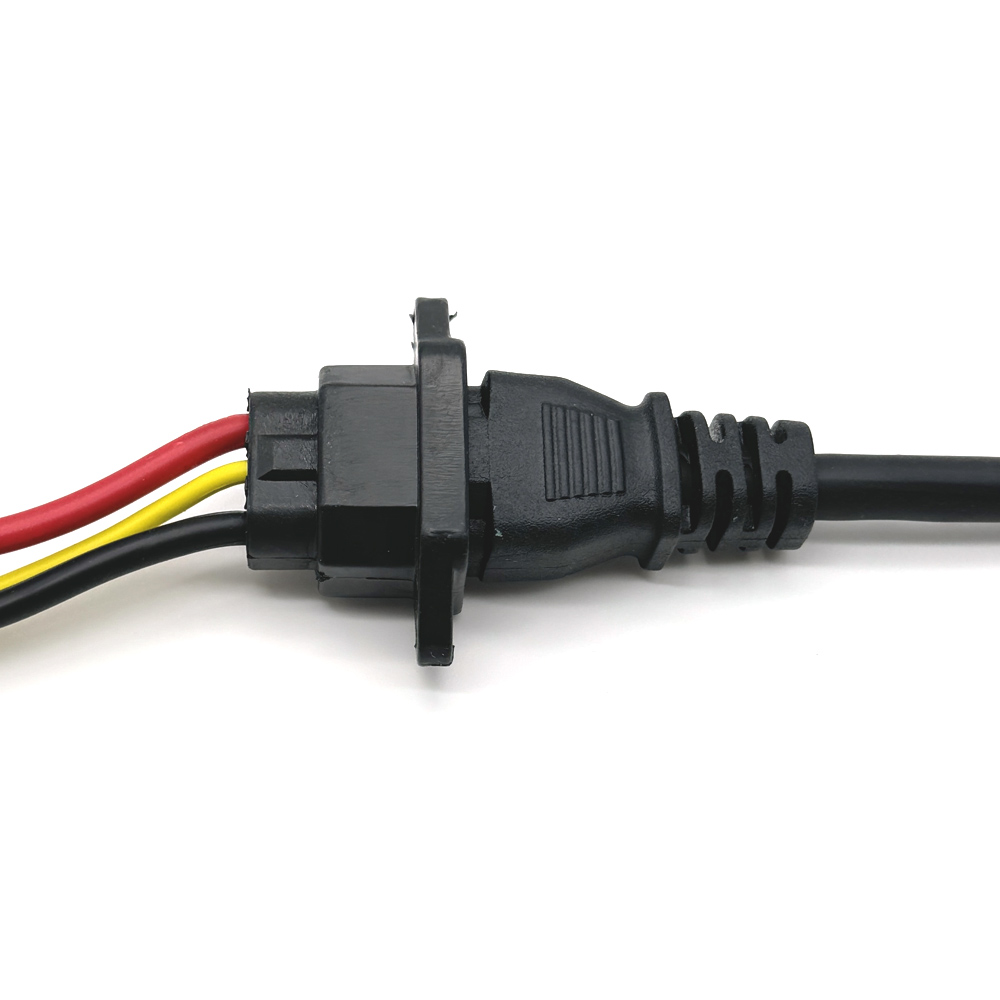 10A E-bike Battery Charging Socket Electric Car Connector Charging Plug Universal Three Vertical Cable for 36V 48V Vehicle