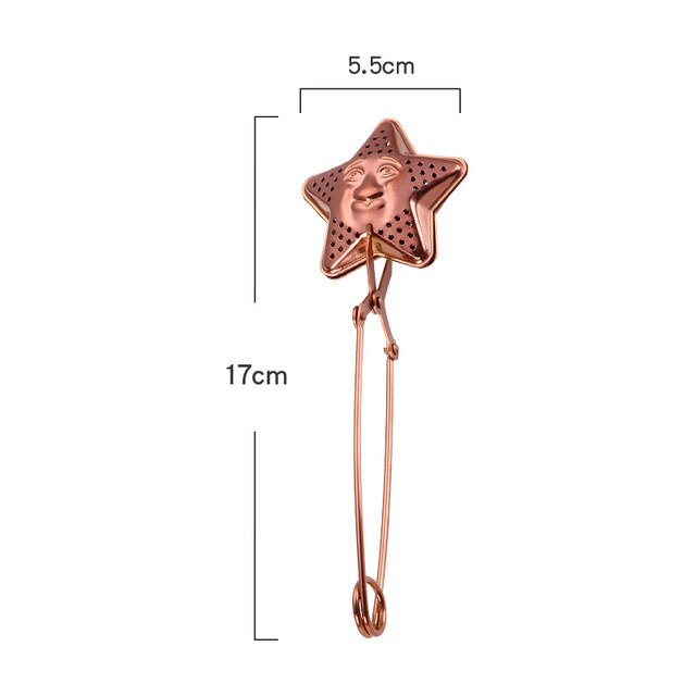 Gold Tea Infuser Stainless Steel Shell Heart Star Pattern Reusable Tea Coffee Strainer Tea Tools Teapot Accessory 1pc: style 4
