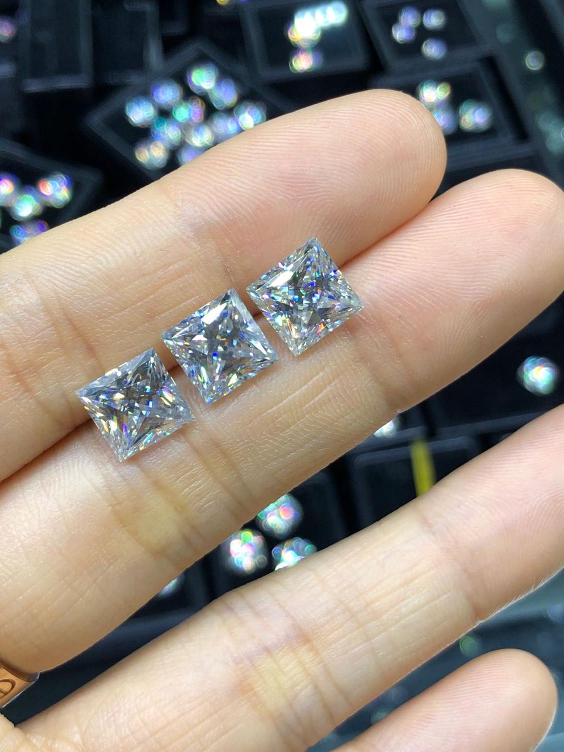 6.5x6.5mm hurtownie wysokiej jakości GH biały kolor VVS księżniczka cięcia kamienia dla jewlery bukl cena sprzedaży za karat