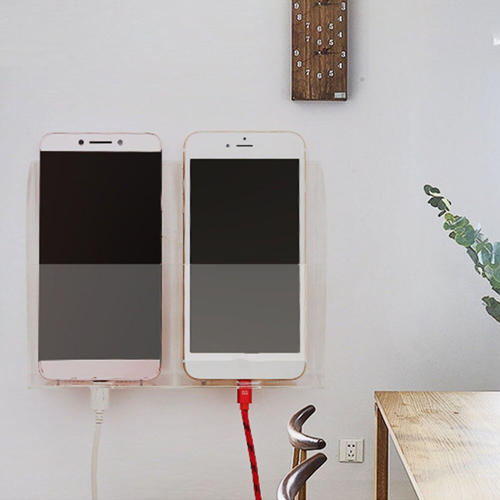 Living Room Bedroom Transparent Storage Box Acrylic Office Wall Mount Organizer Rack Space Saving Remote Control Holder Durable