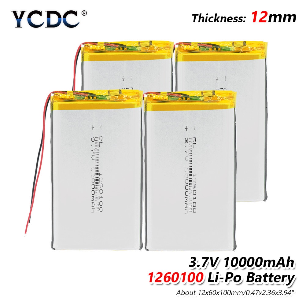 Rechargeable 3.7V 10000mAh Lipo Li-Po Lithium Batteria 1260100 With PCB Li-polymer Battery Replacement Batteries For Tablet DVD