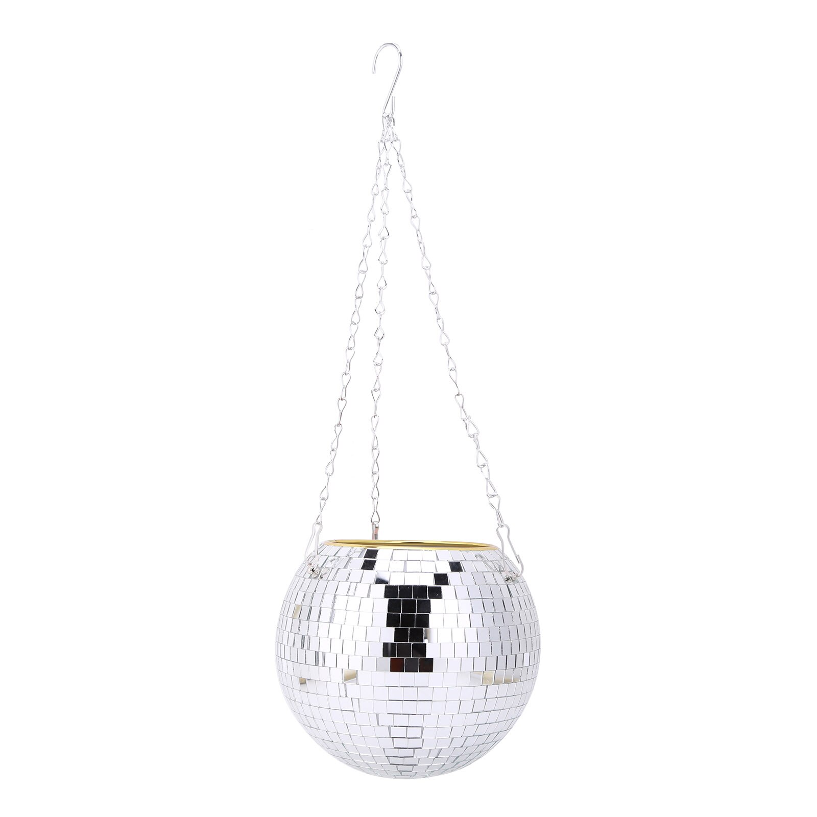 Mirror Hemisphere Flowerpot Hanging Basket Basketball-Shaped Hanging Pot Mirror Ball Flowerpot Office Garden Ornaments
