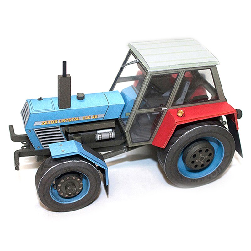 Folding Mini 3D Papercraft Crystal 120 45 Tractor Czech DIY Adult Craft