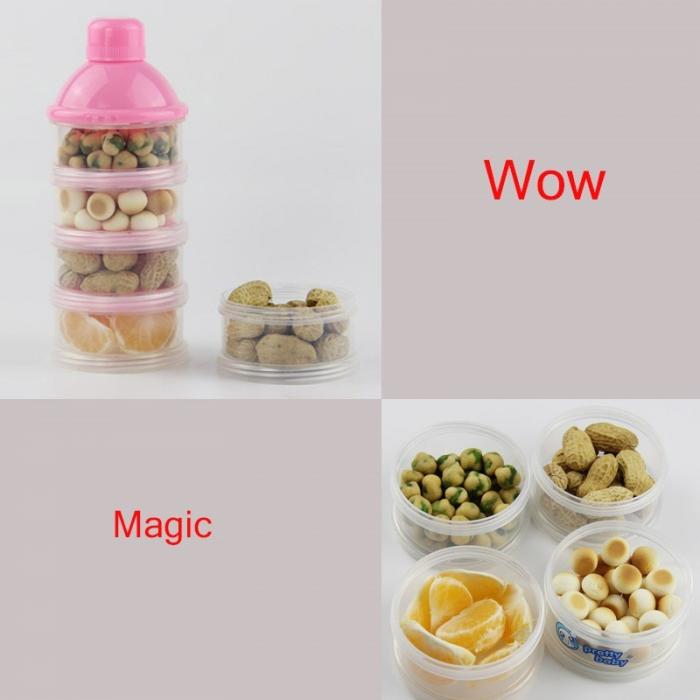 Contenitori e scorte Portatile Del bambino Alimentazione infantile Latte in Polvere e Cibo Contenitore di Bottiglia di 3 Celle della Griglia Pratico scatola di Alimentazione