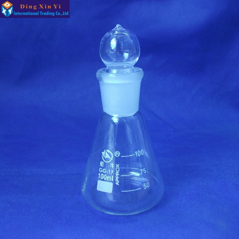 1PC 100ML Glass conical flask Glass Erlenmeyer Flask glass triangle flask borosilicate glass for laboratory