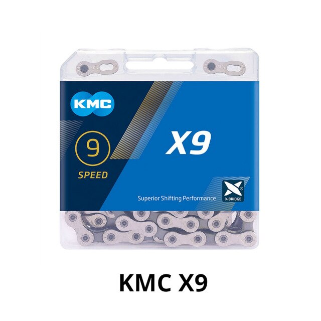 KMC X9 X9.93 X9EPT Z9 MTB Road Bike Silver Chain 116L 9Speed Bicycle Chain Magic Button Mountain With Original box: X9
