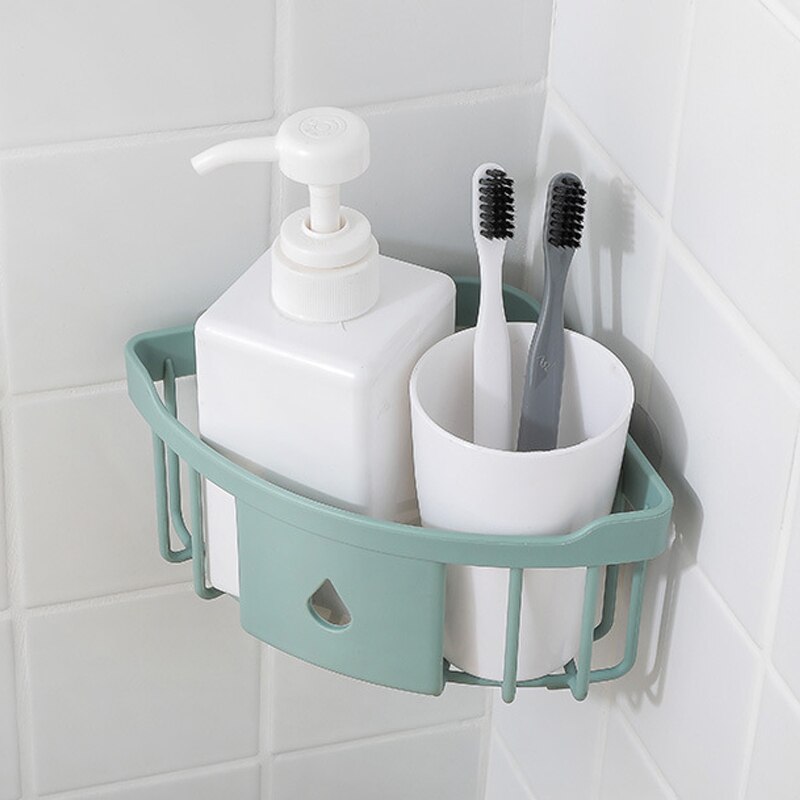 Simple Bathroom Shelf Tripod Powerful Wash Shelf Toilet Storage Rack Bathroom Corner Wall Hanging Locker Kitchen Storage Rack