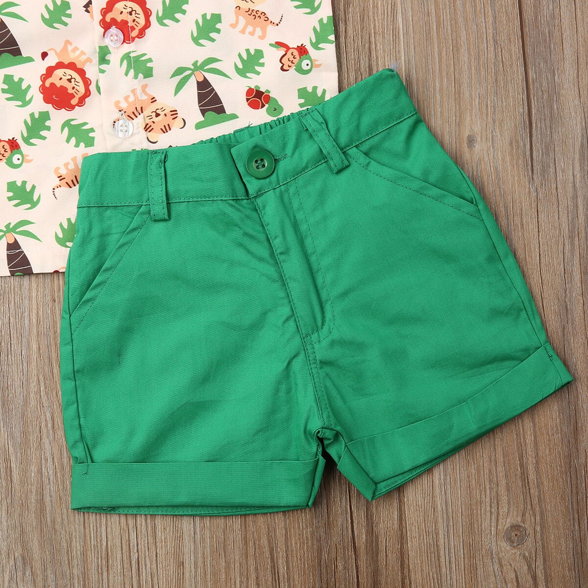 Baby Jongen Jongens Kleding Gentleman Formele Pak Set Peuter Kids Lions Tijger Korte Mouw Shorts Zomer Outfits 2 stuks