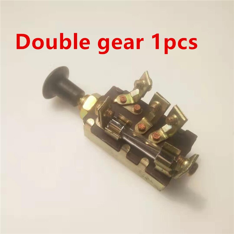 Agricultural tractor headlight switch single gear dual gear hand push pull switch car truck modified horn wiper switch: Double gear 1pcs