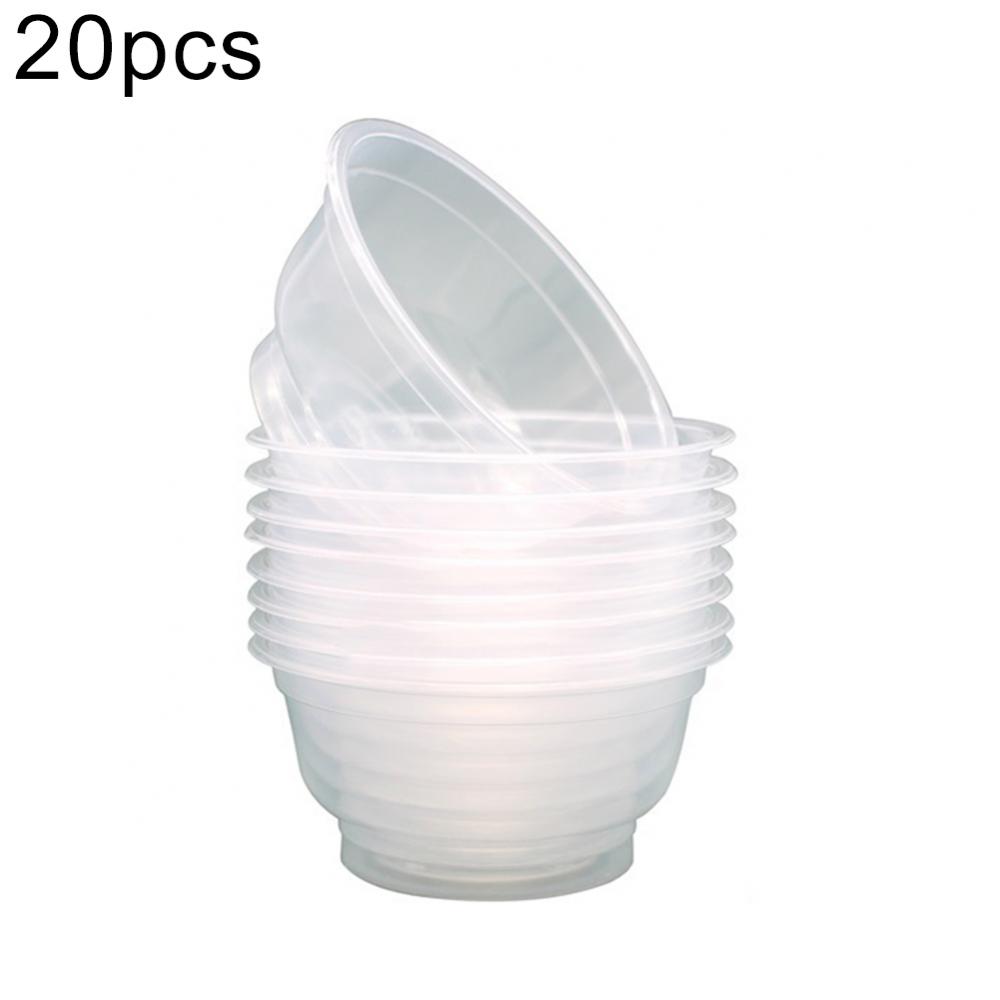 20Pcs 360ml Disposable Plastic Round Bowl Kitchen Salad Snacks Picnic Container Party Camping Disposable Bowls: Default Title