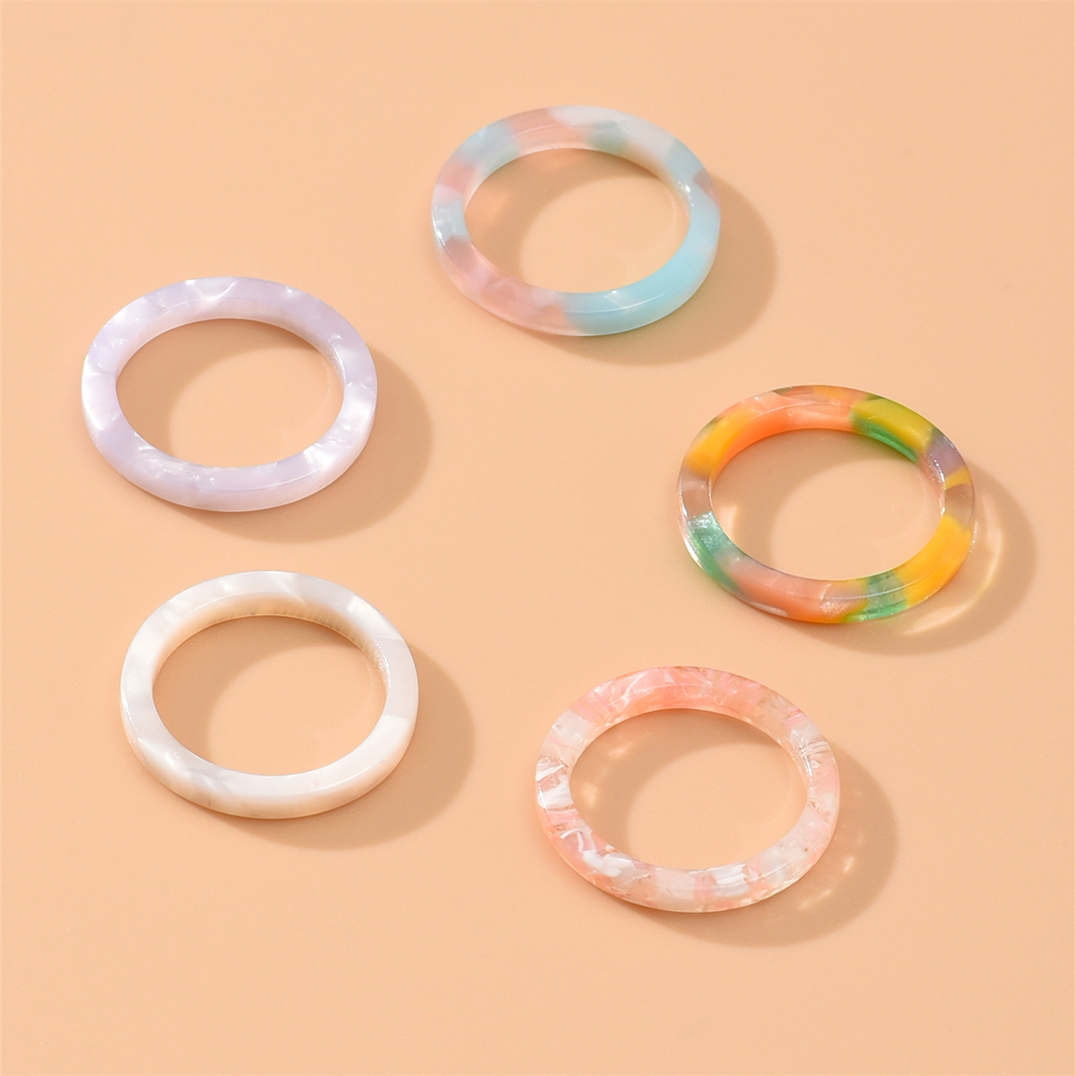 Vintage Geometrische Resin Ring Ringen Set Voor Vrouwen Koreaanse Wijsvinger Ring Mode-sieraden Anillos Anillos Mujer