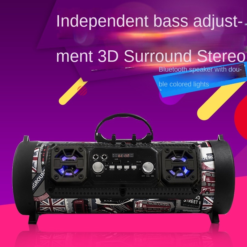 M17 outdoor portable Bluetooth speaker barrel wireless war drum sound subwoofer