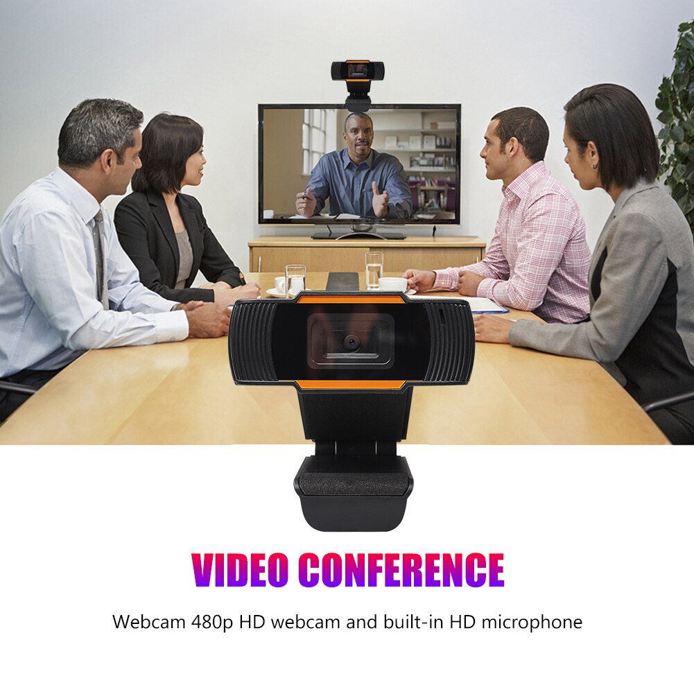 HD Webcam with Built-in Microphone USB Driver Free Web Camera for Windows 10 8 7