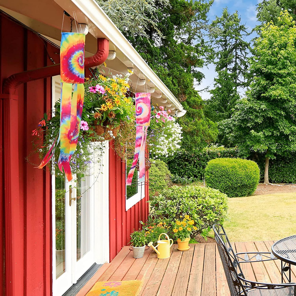 Bunte halloween-windsäcke, hängedekorationen, einzigartige Batik-windsäcke mit flaggenmuster für haus, garten, außendekoration, partyzubehör