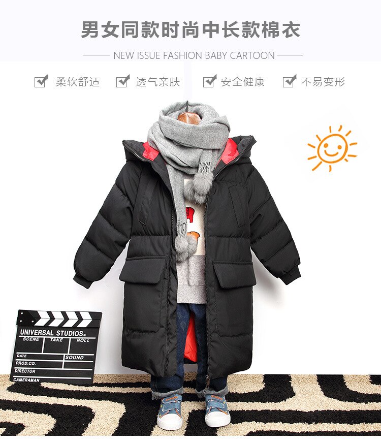 90% Katoen Binnen Rusland Winter Jongens Down Jas Winddicht Warm Kinderen Donsjack Tiener Jongens Katoen Gevoerde Kleding 3-14T