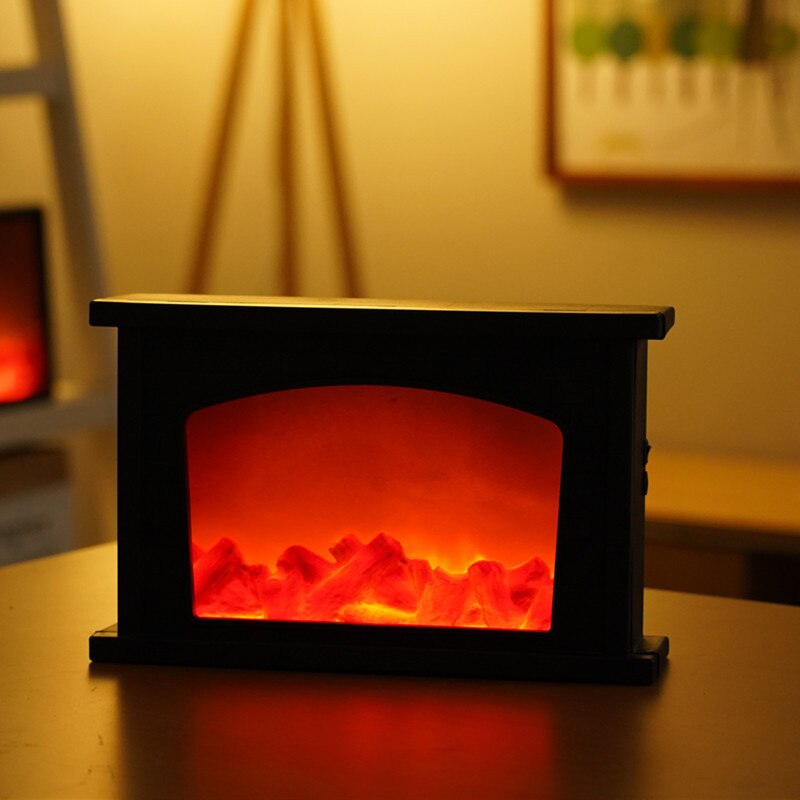 Chimenea de simulación de luz Led de estilo nórdico, ornamento de Navidad para decoración del hogar, DTT88: house flame lamp