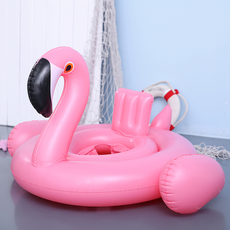 Rooxin Unicorn Flamingo Inflatable Pool Swimming Ring 0-4 Years Infant Float Swimming Circle Baby Seat Swimming Training Toys: Pink flamingo