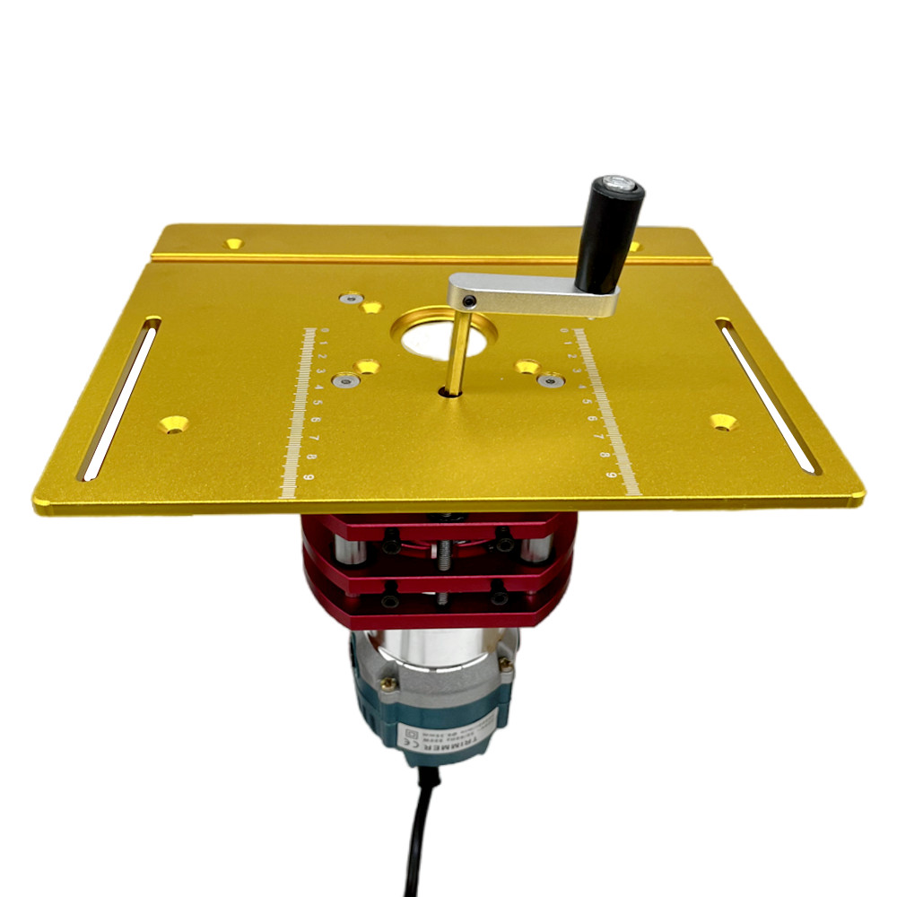 Aluminum Router Table Insert Plate Router Lift Kit for 65mm Diameter Motors Woodworking Workbench Trimmer Engraving Machine Tool