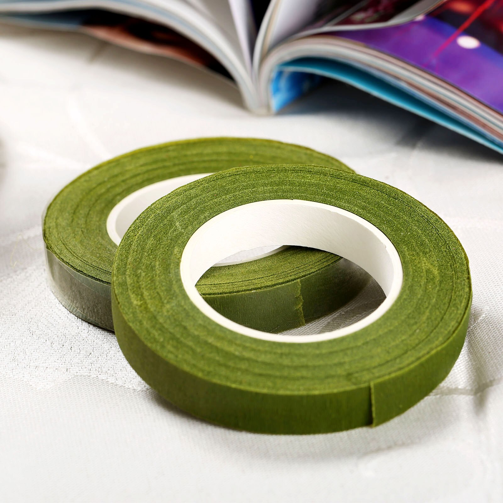 30 yard självhäftande tejp florist stamtejp tråd blomarbete återförslutningsbar elastisk tejp wrap stam kransar dia 12mm