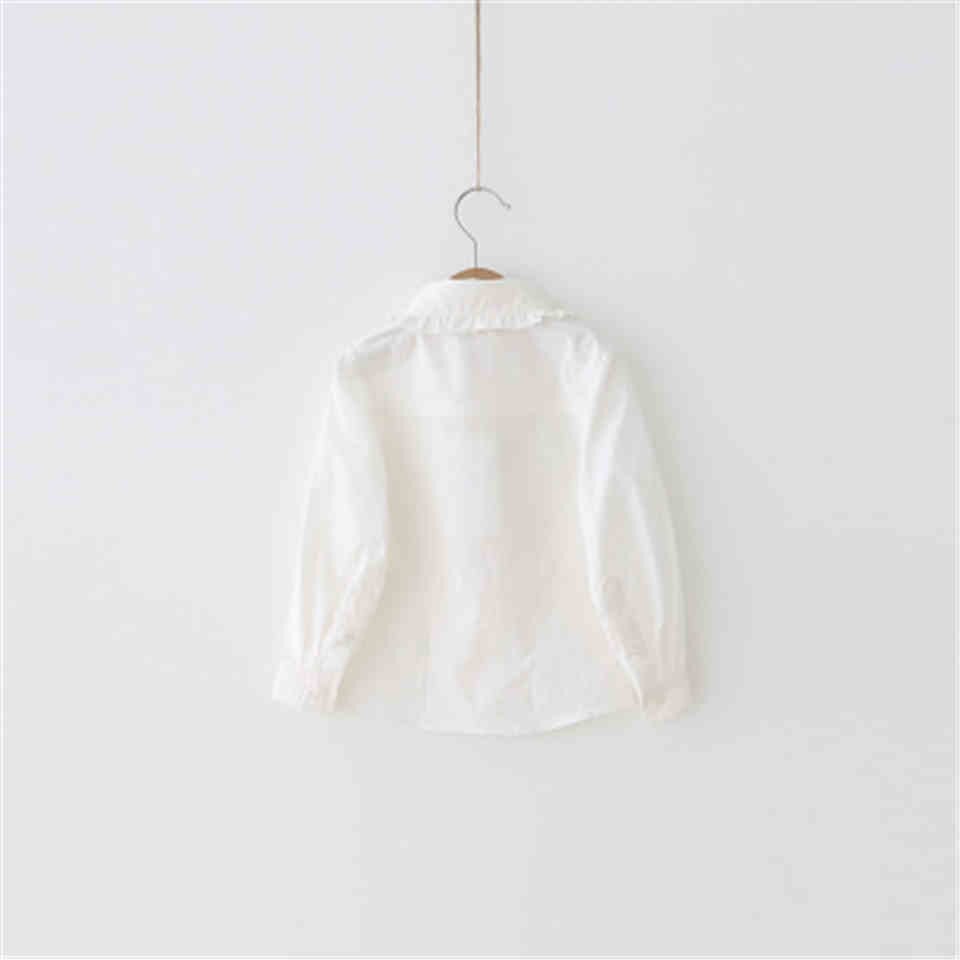 Students White Shirts For Girls School Uniforms Cotton Turn-Down Collar Blouses Girls Cotton Blouses Autumn Teenage Kids Clothes