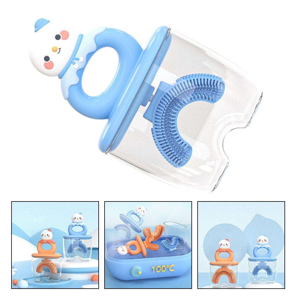1 Set U-shaped Tooth Brush for Kids Convenient Kids Toothbrush Silicone Brush