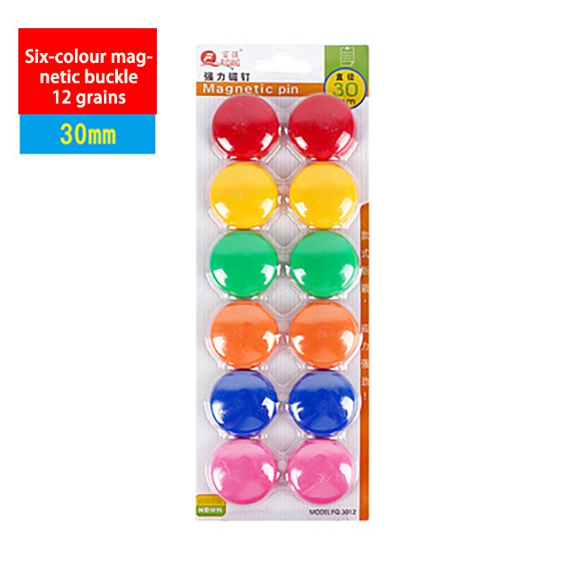 Kleurrijke circulaire magnetische gesp en schoolbord magneet absorber onderwijs whiteboard magneet absorber pin 30mm