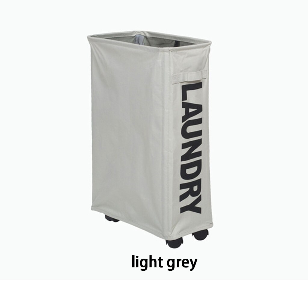 Cesta de lavandería para baño, cesta de ropa sucia resistente al agua con ruedas pivotantes, cesta plegable, cestas de almacenamiento de ropa organizadora: light gray