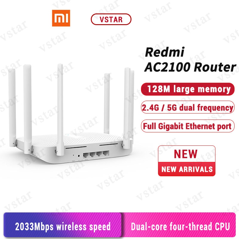 Original Xiaomi Redmi WiFi AC2100 Router Gigabit 2.4G 5.0GHz Dual-Band 2033Mbps Wireless Router Wifi Repeater