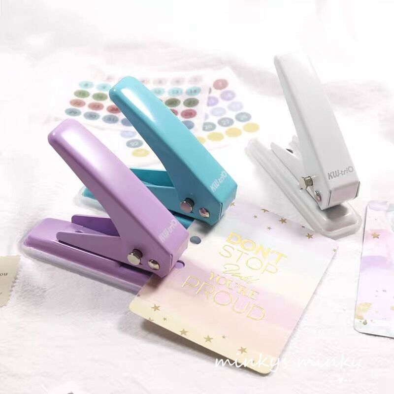MINKYS Kawaii Binder Hole Punch For Journal Paper Ring DIY Paper Cutter Craft Machine Office School Stationery