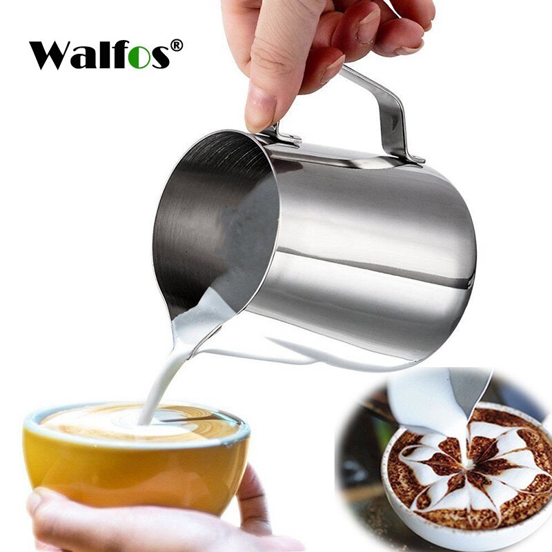 Walfos Stijl Espresso Koffie Melk Mokken Cup Potten Kruik Handvat Craft Koffie Garland Cup Latte Jug Verdikte Rvs