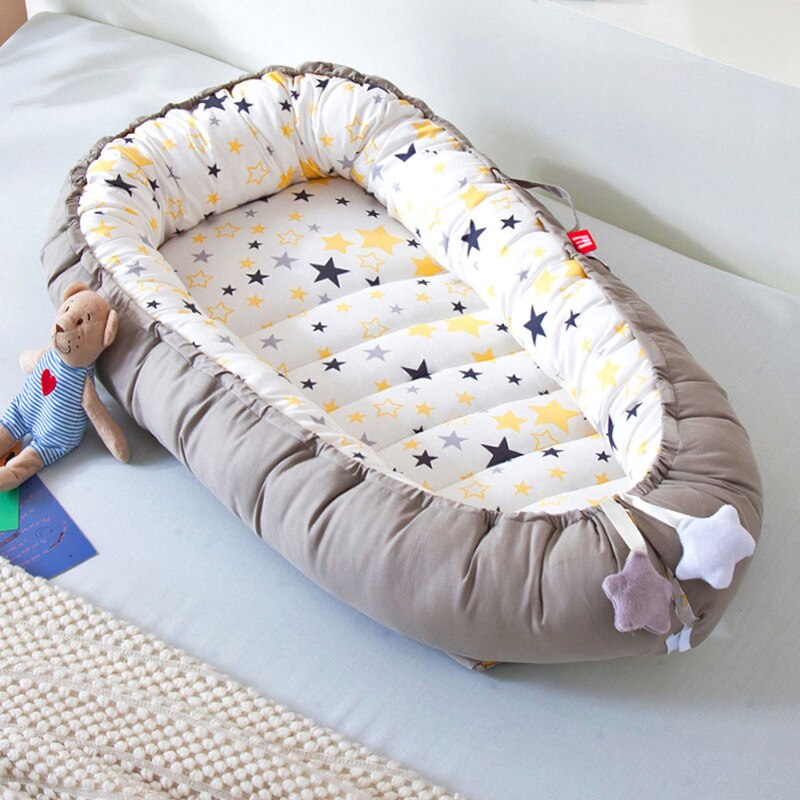 Neue Geboren Baby Krippe Babynest Bettwäsche Krippe Coton Bett für Jungen Krippe Stoßfänger Komfortable Weiche Kissen YHM056