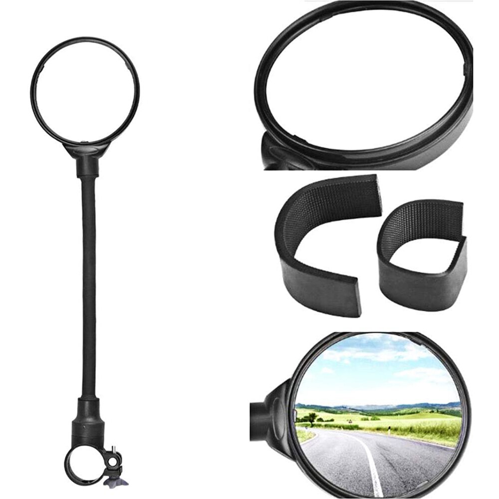 Aanbieding-Verstelbare Ronde Zijspiegel Professionele Veiligheid Fiets Links Rechts Slang Onderdelen Rear View Flexibele Vervanging, 1 Pcs