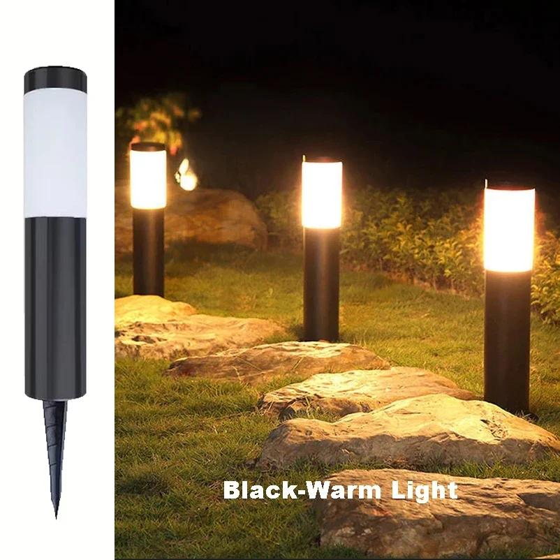 Modern Stainless Steel Solar Pathway Lights Waterproof Outdoor LED Lights Landscape Decorative Lawn Lamps for Garden Walkway: RGB / 11-15W