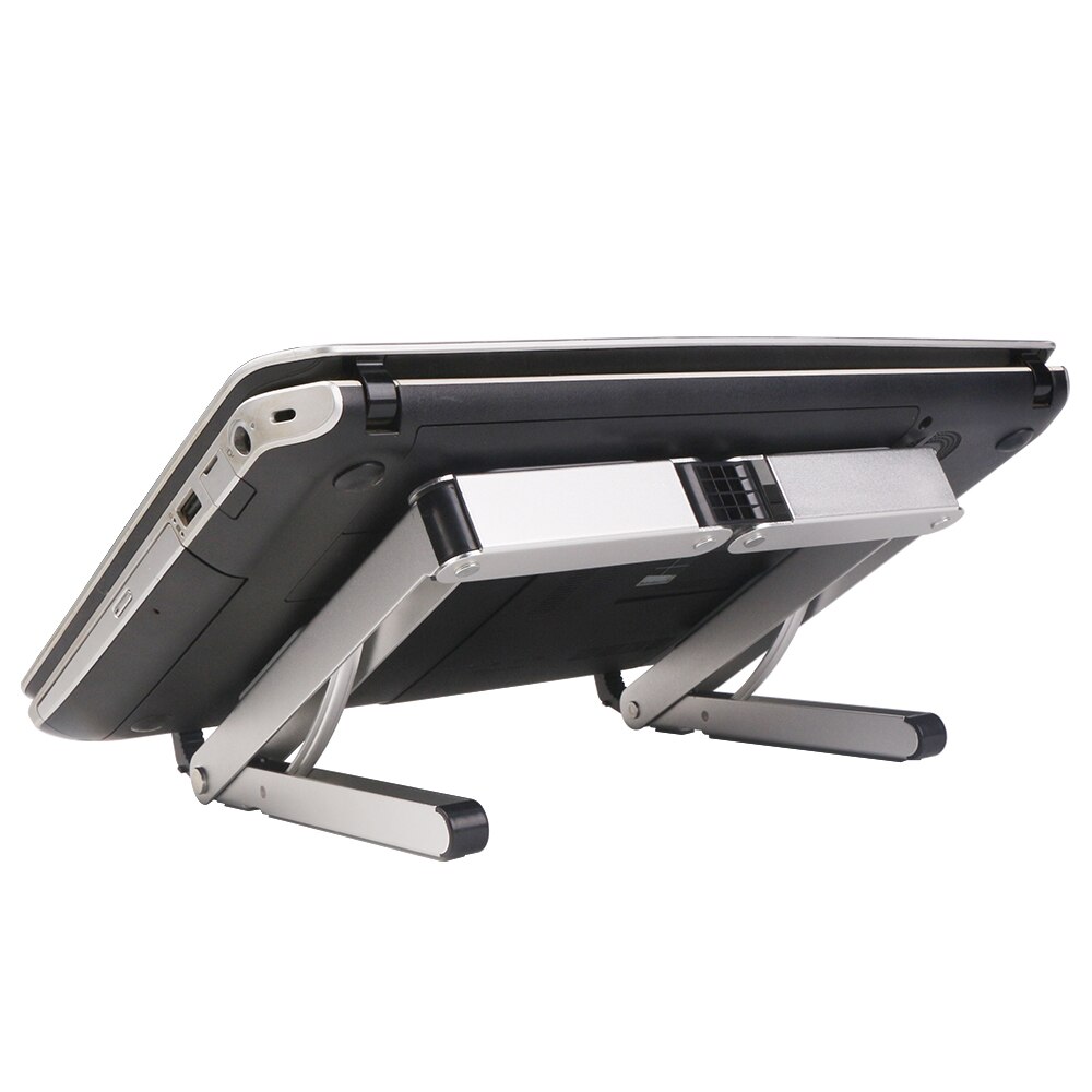 11 to 14 inch Notebook Stand Silver Aluminum Alloy Adjustable Angle Holder Multifunction Foldable Bracket for Office HomeTablet