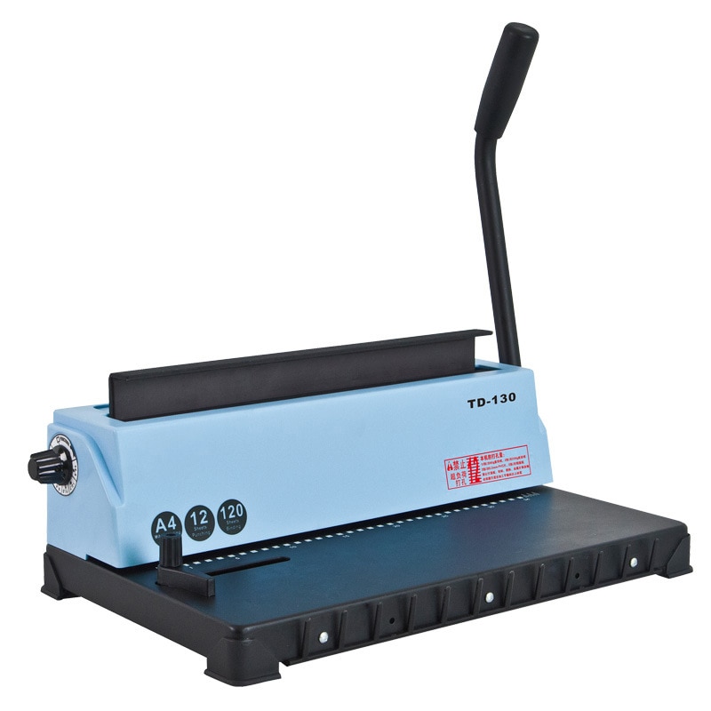 34 Square Hole Wire Binding Machine TD-130 Small Machine Big Capacity Books Binding Machine