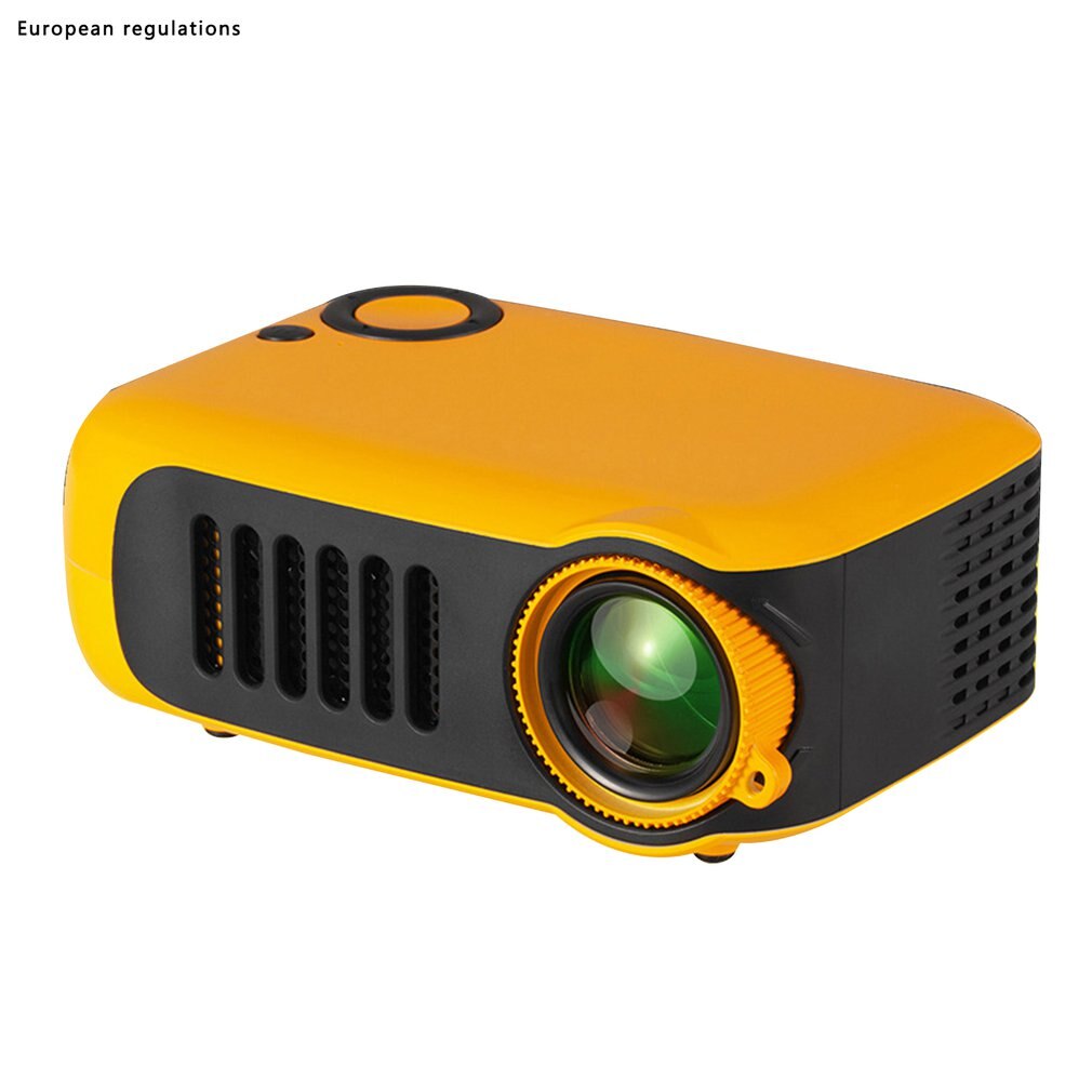 A2000 Home Mini Pico Projector Led Entertainment Support Hd Projector Highlight Optical Lens Multifunctional Interface Orange