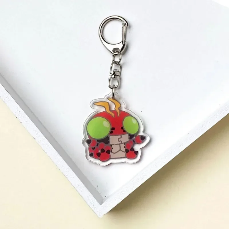 Digimon Agumon Gabumon animación periférica llavero acrílico estudiante bolso escolar accesorios lindo pareja colgante al por mayor: Blanco