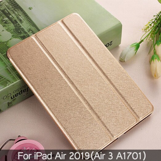 Étui de protection pour iPad Air 1 Air2 3 , support pliable intelligent pour A1474 A1475 A1566 A1567 A1701 avec veille/réveil automatique: Gold- Air 2019 10.5