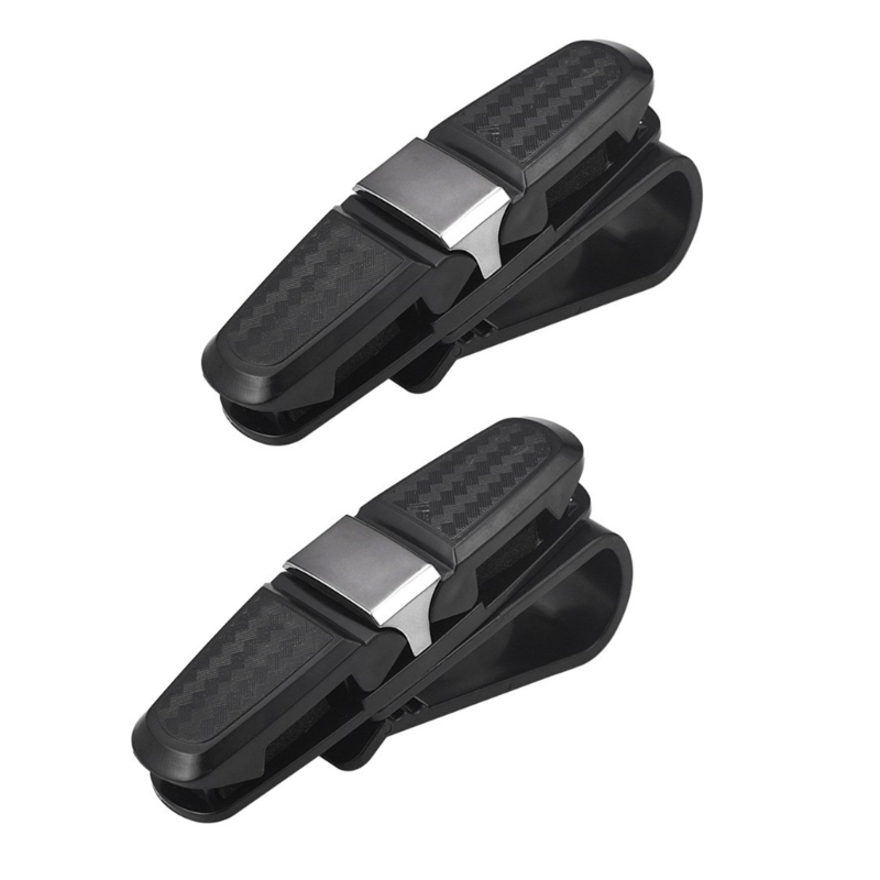 Soportes para gafas para parasoles coche, paquete 2 gafas fibra carbono para coche, colgador gafas Clip