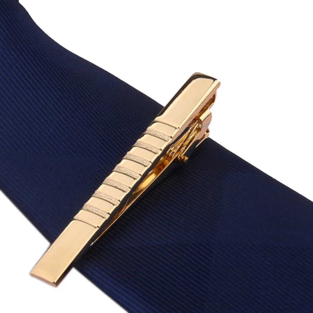 Clip de corbata para hombre, broche de estilo clásico Simple, Color dorado, Clip para corbata de boda y negocios, cierre de Metal, joyería para hombre: Blanco